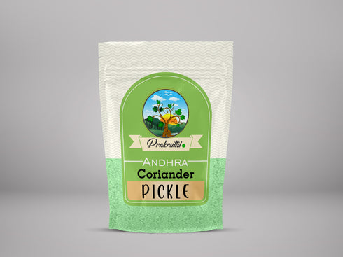 Prakruthi Kothimeera Coriander Pickle Andhra Style